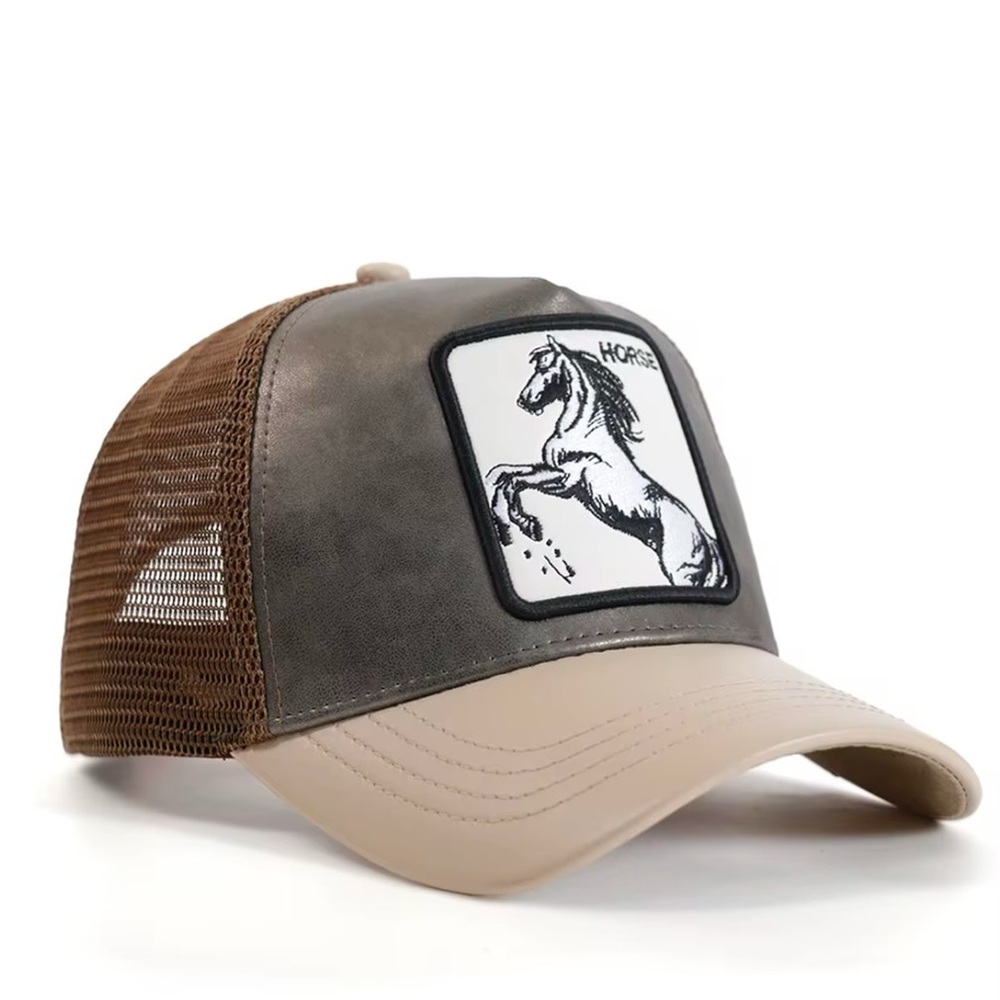 Stylish Brown and Tan Horse Graphic Cap